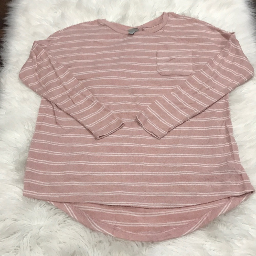 Light weight pink stripe sweater